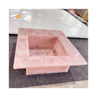 Lavabo personnalisé de luxe en marbre rose solide Onyx cristal de quartz rose