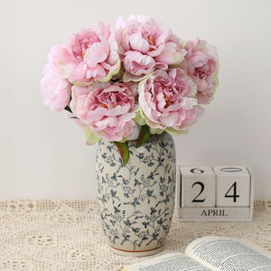 Single Stem Peony Artificial Flower Silk High Simulation Chinese Style Living Room Decoration Spring Table Arrangement - Product Image 1