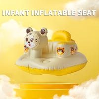 Canapé gonflable pour bébé et tout-petit VFUN V019 en forme de tigre de dessin animé avec dossier - Matériel PVC, soutien doux pour le bain et l'utilisation au sol