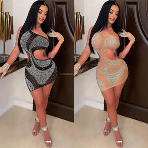 Novance femmes grande taille vêtements de luxe 2021 évider paillettes formelle fête robes de soirée robes noires femmes dame élégante - Product Image 1