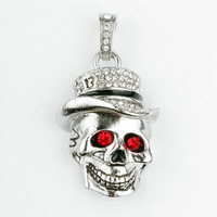 BAO-001 OEM desain gratis 16 GB tengkorak bentuk kristal USB Flash Drive keren kalung perhiasan CrossBones usb disk