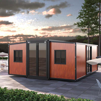 Venta al por mayor de fábrica: Moderna casa contenedor de lujo plegable y expandible de 20 y 40 pies, con 2 o 3 dormitorios, duradera, para complejos turísticos al aire libre.