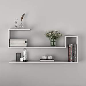 Étagère murale ondulée, étagère à livres, étagère flottante pour la décoration du salon dans un design moderne (blanc) - Product Image 2