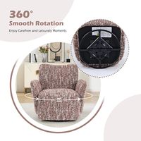 Fauteuil pivotant en tissu avec accoudoirs rembourrés au design moderne, rotation à 360° pour chambre d'enfant, salon et chambre à coucher, mobilier de maison