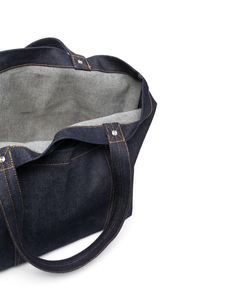 Bolso de Mano de Mezclilla Ligero de Diseño Nuevo Personalizado, Bolso Tote de Mezclilla de Algodón de Lona Básico en Blanco de Gran Capacidad Hecho a Mano - Product Image 3