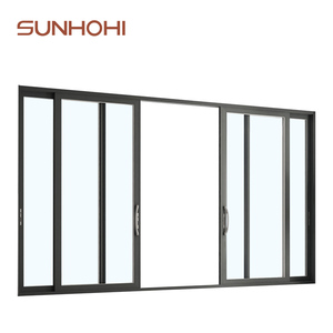 <span class=keywords><strong>Porte</strong></span> <span class=keywords><strong>coulissante</strong></span> triple en verre avec cadre en aluminium résistant aux ouragans SUNHOHI pour balcon - Product Image 5