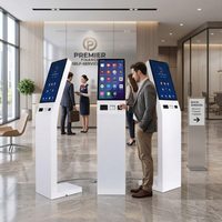 Kiosque de commande et de paiement en libre-service avec écran tactile multipoint 10 points, imprimante thermique, lecteur NFC, code QR, 21,5 pouces, gestion des files d'attente bancaires