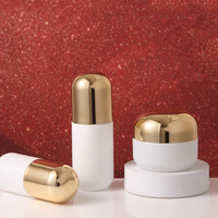 Ensemble cosmétique de luxe en verre mat blanc transparent givré, pot de crème pour le visage de 50 g, flacon de lotion de 30 ml à 100 ml, flacon de crème BB, masque facial