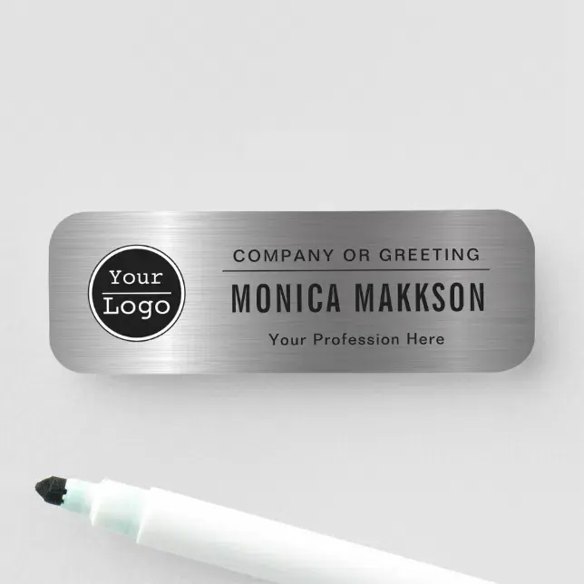 Custom Business Logo Basic Employee Staff Name Na Name Tag