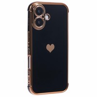 Coque antichoc IPARTS EXPERT pour iPhone 16 Plus en TPU avec bordure électroplaquée motif cœur mignon