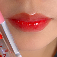 Huile à lèvres brillante en tube en forme de cœur pour la Saint-Valentin, vente en gros, marque privée, brillant transparent, huiles à lèvres véganes sans logo
