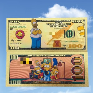 Nouvelle Banque de billets d'anime S-I-M-PSON plaquée or 2026 pour cadeaux - Product Image 4