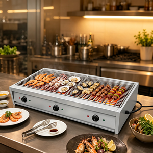 Parrilla eléctrica comercial de sobremesa sin humo para interiores, equipo de barbacoa, asador de mariscos para aros de calamar, cangrejo y camarones - Product Image 3