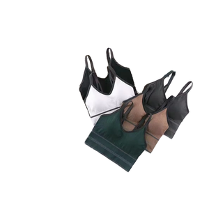 Sujetadores deportivos de yoga para mujer, sexy, sin costuras, transpirables, de punto, sin aros, con tirantes ajustables, antibacterianos - Product Image 1