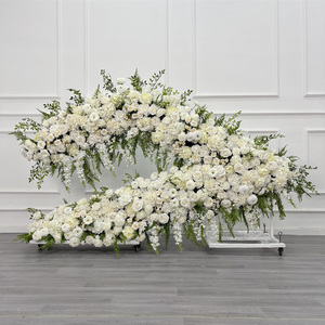 ซุ้มดอกไม้ประดิษฐ์สำหรับงานแต่งงาน ดีไซน์ใหม่ ผ้าไหมรักษ์โลก สีสันปรับแต่งได้ ฉากหลังงานแต่งงานที่สมจริง - Product Image 1