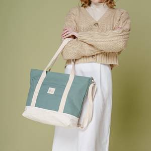 Large Canvas 2 in 1 Women Office <strong>Uni</strong> Shopping <strong>Tote</strong> Shoulder Crossbody <strong>Bag</strong> with Adjustable Straps - Product Image 1