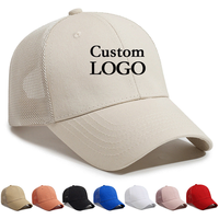 Casquette de baseball respirante en maille à 6 panneaux avec logo personnalisé de haute qualité, 100 % coton, pour le sport