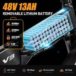 VITILAN Meilleur prix V3 2.0 Vélo électrique EU/UK Expédition directe Vélo électrique hybride pliable 750w Batterie au lithium Alimentation électrique - Product Image 4