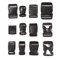 Accessoires de sac spécial du fabricant Boucle de dégagement en plastique noir 51 ~ 60mm Réglage de la ceinture de sangle Boucle à double insertion de sécurité