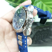 Montre de Plongée Sportive de Luxe pour Femme à Quartz, Bracelet en Silicone, Boîtier en Acier Inoxydable Lumineux 45mm, Largeur du Bracelet 28mm
