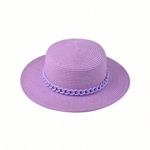 Outdoor Sun Hat Colorful <b>Chain</b> Large Brim Sombrero Casual Fashion Character Unisex Straw Hat - Product Image 3