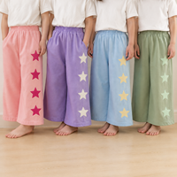 Pantalon décontracté unisexe pour tout-petits, tendance été, avec broderie personnalisée, coupe large, en coton, pour l'extérieur, vente en gros