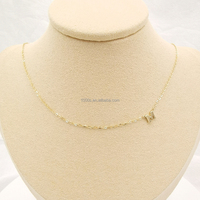 Collier simple en or véritable 9 carats avec lettre M personnalisée, bijoux délicats