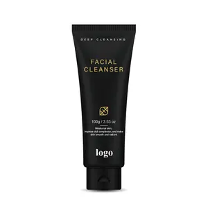 Espuma de limpeza profunda de marca própria, lavagem de limpeza facial para pele oleosa, homens, mulheres, clareamento e tratamento de acne, óleo essencial