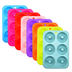 <b>Silicone</b> Donut Mold 6 Cavity Non Stick <b>Baking</b> Tool For Cake Pastry Making - Product Image 3