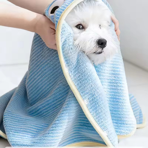 Toalla de Baño para Mascotas, Diseño de Dibujos Animados, Absorbente, de Secado Rápido, Ecológica, Hipoalergénica, Suave, Ligera, Plegable, de Poliéster, para Perros y Gatos, de Lujo - Product Image 3