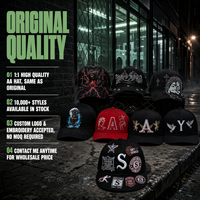 Casquettes de baseball structurées à 5 panneaux G5 Barbas en stock 2026, brodées, avec boîte, style A-Frame, couleur or