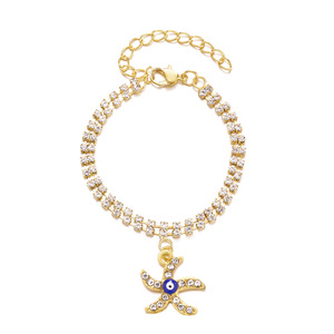 Gaby Devil Eyes Bracelet à breloques Zircon Elements Bracelet de cheville réglable plaqué or Nouvelle vente en gros Mode pour les fêtes de fiançailles - Product Image 6