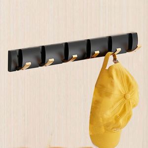 Porte-manteau mural pliable à 6 crochets, avec crochet adhésif et serrure à mortaise métallique pour porte, pour la sécurité - Product Image 4
