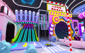 Thiết bị sân chơi trong nhà công nghệ cao cyberpunk cho trẻ em với các slide lớn và trạm tương tác cho các trung tâm mua sắm - Product Image 4