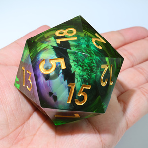 Dado D20 Gigante de Resina Hecho a Mano con Ojo de Dragón Flotante de 50mm para Juego de Rol Dungeons & Dragons - L6 D20 50mm - Product Image 2