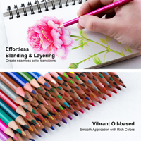 KALOUR Art Supplies – Coffret de 520+30 crayons de couleur en nylon coloré avec mine souple et couleurs vibrantes pour le dessin et l'esquisse - B