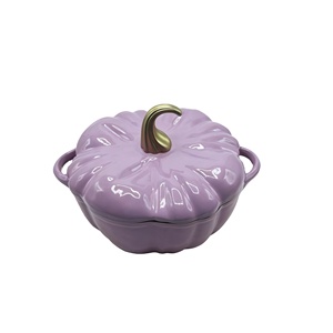 <span class=keywords><strong>Cocotte</strong></span> en <span class=keywords><strong>fonte</strong></span> émaillée verte en forme de citrouille avec bouton doré, antiadhésive, pour cuisson domestique, compatible induction et four - Product Image 3