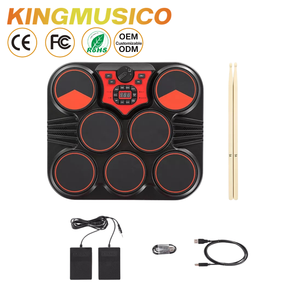 Batterie électronique de bureau portable à double déclencheur avec prise casque, pad de percussion d'entraînement pour enfants et adultes, OEM/ODM en gros - Product Image 4