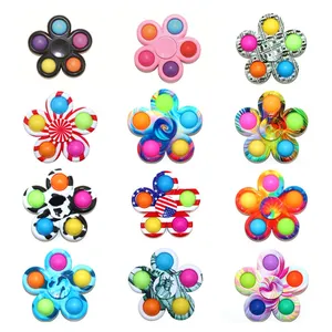 Mainan Fidget pop warna-warni mainan pereda stres Fidget Spinner profesional mainan pengurang pereda latihan warna-warni diskon besar