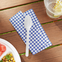 Cuillère à thé ronde jetable EcoNewLeaf de 7 pouces en bagasse biodégradable, écologique, avec logo personnalisé – Style simple pour fêtes