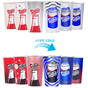 Tasse à café en métal réutilisable OEM de 16oz, tasse en aluminium à couleur changeante, bière, jus, thé, camping, fêtes, logo cylindrique, carton - Product Image 6