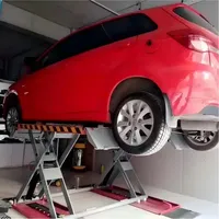 Elevador de Tijera Gaosheng de Perfil Bajo con Doble Cilindro Hidráulico, Certificado CE ISO, para Salas de Exhibición de Equipos Automotrices