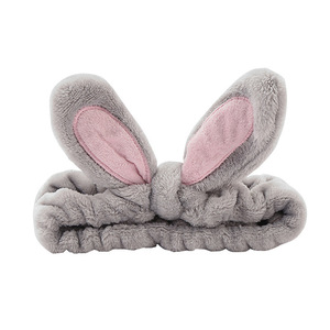 عصابة شعر نسائية أنيقة أنيقة ، ربطة شعر مرنة منفوشة لطيفة لغسيل الوجه ، أكسسوارات شعر على شكل أرنب - Product Image 6