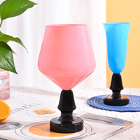 Verre à vin givré coloré Samyo pour hôtel, style vintage, mignon, pour smoothies et cocktails, vente en gros directe d'usine chinoise, avec logo personnalisé