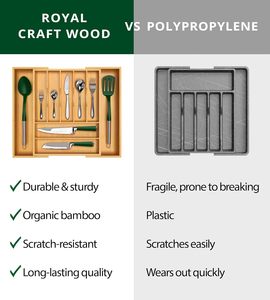 Nuovo vassoio <span class=keywords><strong>posate</strong></span> flessibile di bambù <span class=keywords><strong>cassetto</strong></span> Organizer argenteria Organizer utensile per uso cucina - Product Image 3