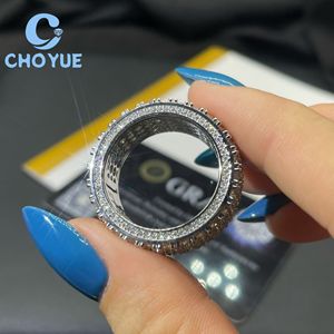 Factory <b>925</b> Sterling <b>Silver</b> Custom 3 Rows VVS Moissanite <b>Ring</b> Ice Out Eternity Band Hip Hop for Men Pass Diamond Tester GRA - Product Image 6
