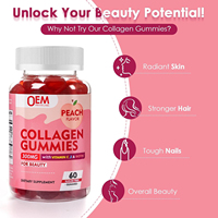 Gummies de collagène sans sucre OEM avec vitamine C et vitamine E, favorisant la production naturelle de collagène, pour des cheveux, des ongles et des os sains