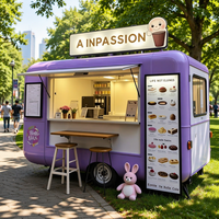 Nouvelle remorque de restauration de type food truck pour la vente de café, chariot de restauration, burgers, frites, glaces, barbecue, bus de restauration mobile