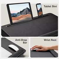 Great Roc Table d'ordinateur portable multifonctionnelle avec coussins et pieds pliables Table d'ordinateur portable pour lit