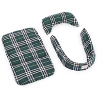 Ensemble de 3 coussins lavables pour poussette pour animaux de compagnie en polyester + coton, avec contour magnétique et appui-tête pour chiens et chats